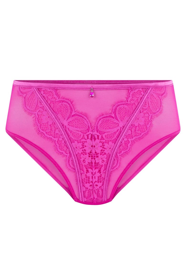 Prina High-Waisted Highleg Brazilian, Alternate, color, Rose Violet
