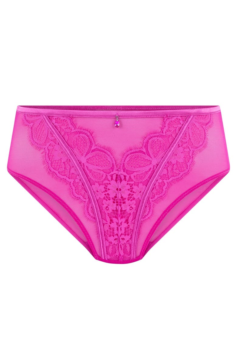 Hunkemöller Prina High-Waisted Highleg Brazilian, Alternate, color, Rose Violet