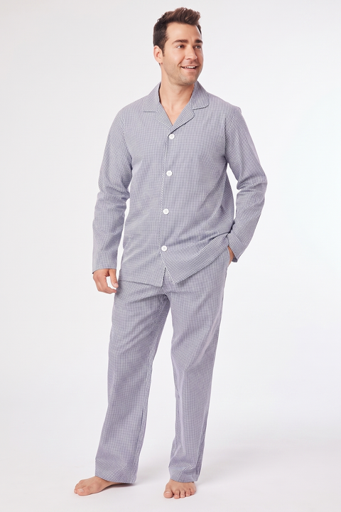 Pima Cotton Long-Sleeved Pajama Set