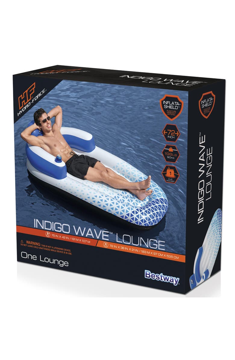 Hydro Force Indigo Wave Pool Lounge Float, 72 Inches, Alternate, color, Blue