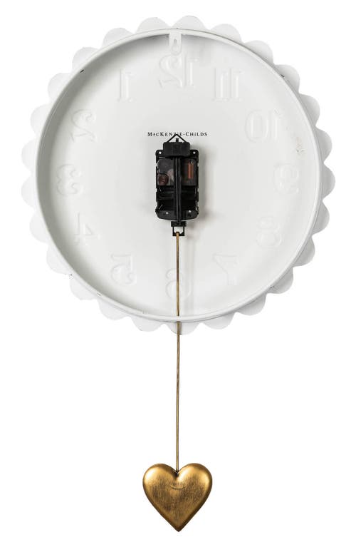 Mackenzie-childs Mackenzie Childs Sterling Check Heart Pendant Wall Clock In Gold