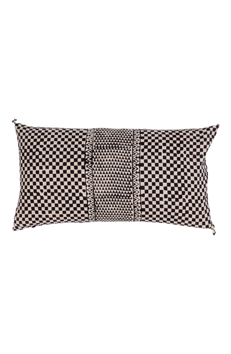 Alamwar Samburu Charcoal Lumbar Pillow Cover, Main, color, Charcoal