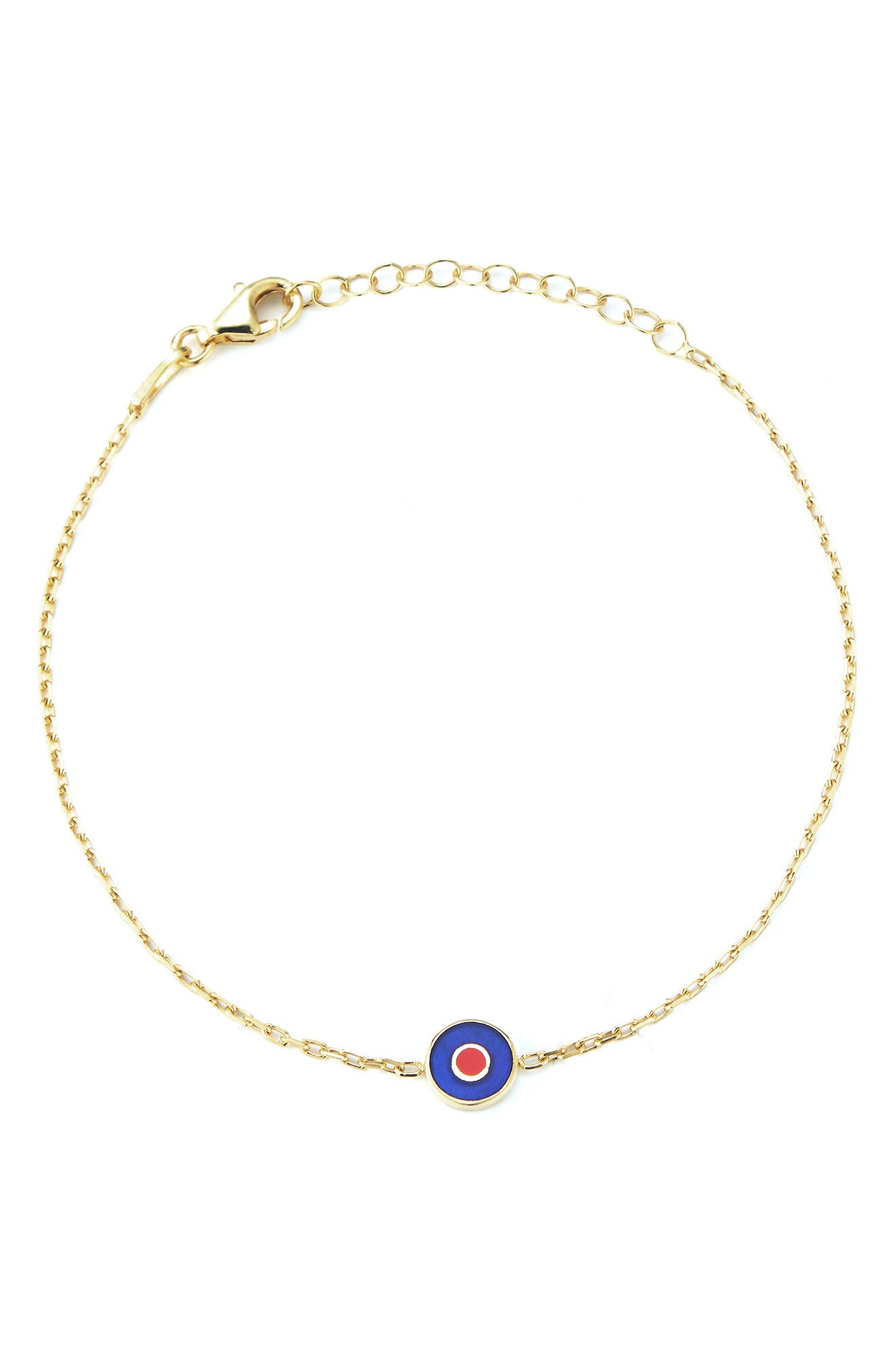 14k Gold Plated Enamel Evil Eye Anklet