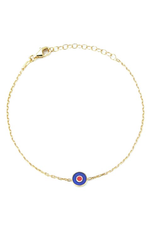 14k Gold Plated Enamel Evil Eye Anklet
