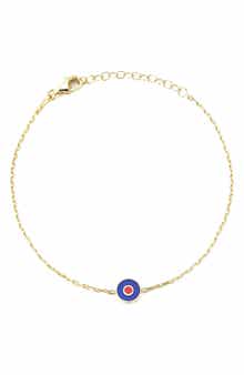 14k Gold Plated Enamel Evil Eye Anklet