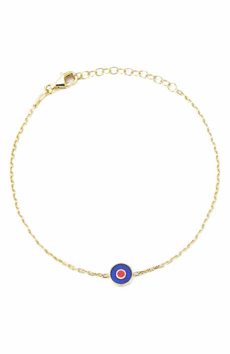 14k Gold Plated Enamel Evil Eye Anklet