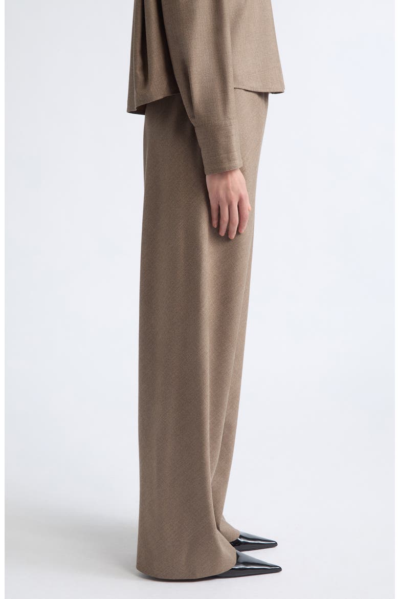 Bias Cut Stretch Wool Trousers, Alternate, color, STONE