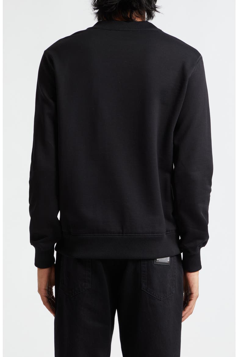 Embroidered Logo Cotton French Terry Graphic Sweatshirt, Alternate, color, N0000 NERO