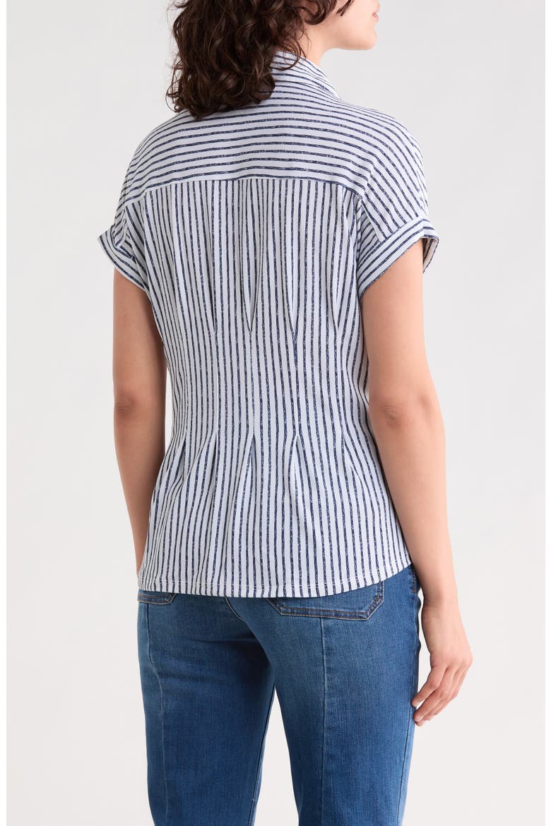 Moss Crepe Knit Top, Alternate, color, CREAM/ NAVY ABSTRACT STRIPE
