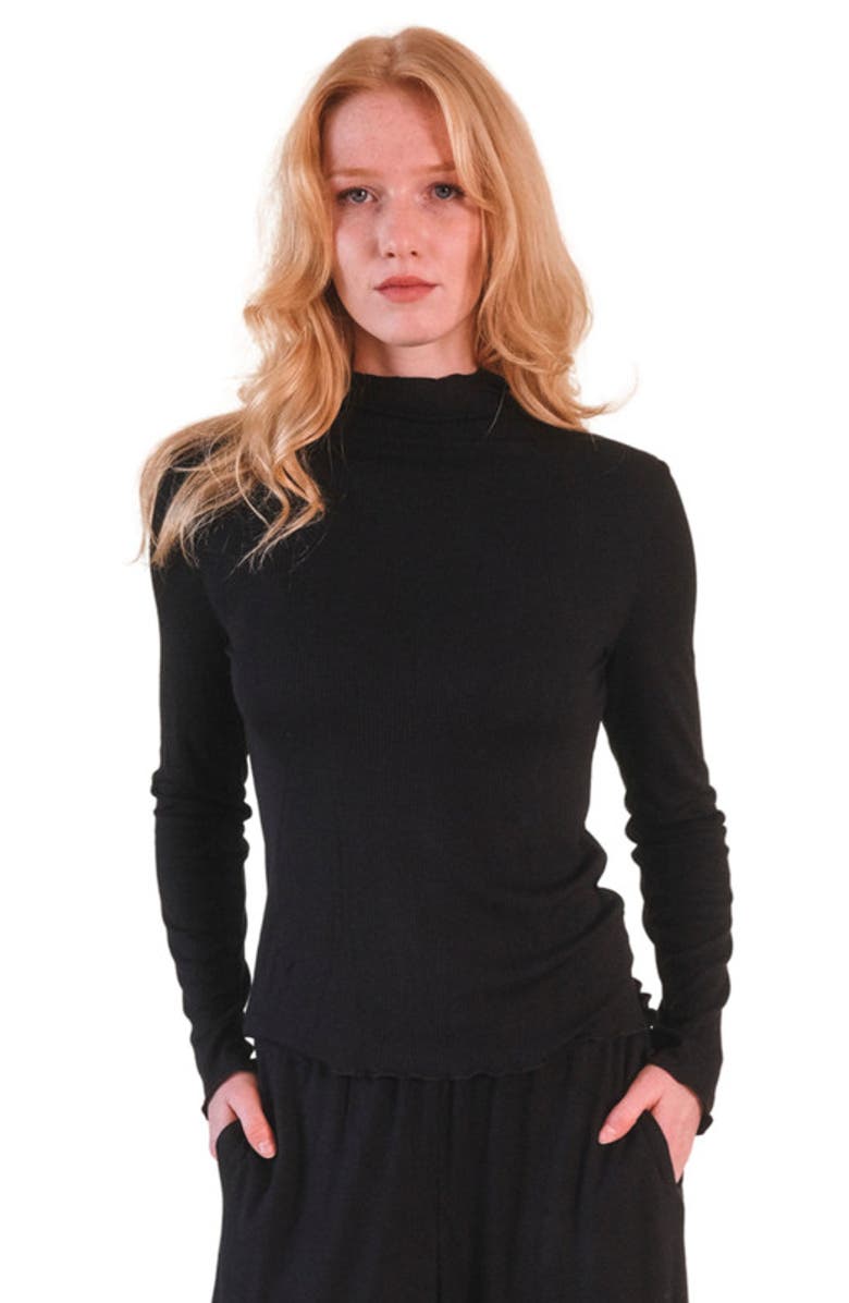 POPLINEN Norma Modal Ribbed Turtleneck, Main, color, Black