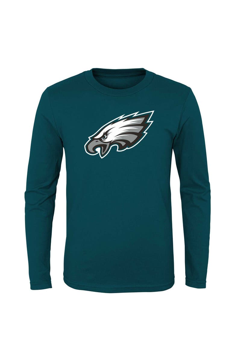 Outerstuff Youth Midnight Green Philadelphia Eagles Primary Logo Long Sleeve T-Shirt, Main, color, Green