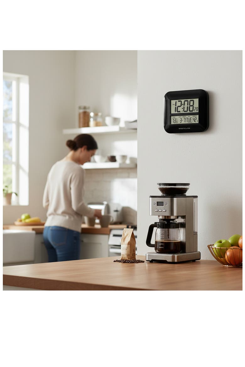 11.5-Inch Quartz Digital Wall Clock, Alternate, color, BLACK