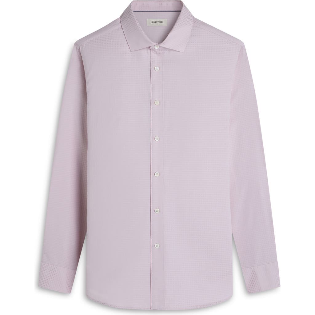 Bugatchi Axel Shaped Fit Jacquard Button-up Shirt In Dusty Pink