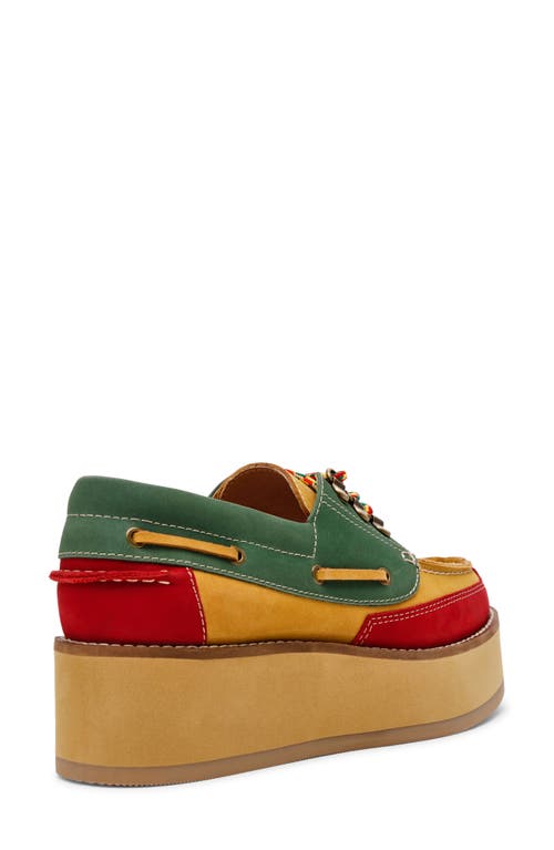 Steve Madden Benett Platform Boat Shoe In Natural Multi