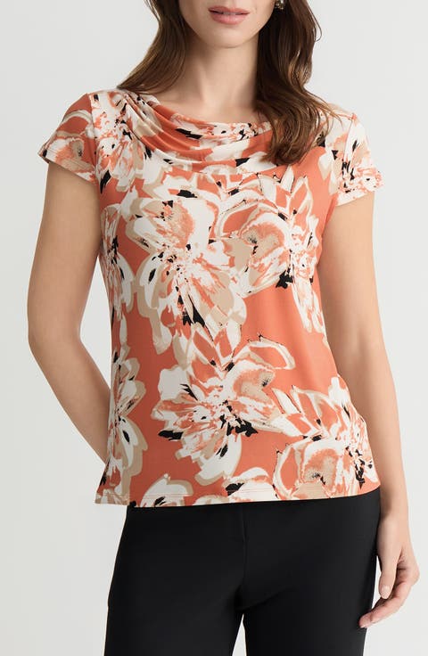 Floral Cowl Neck Top