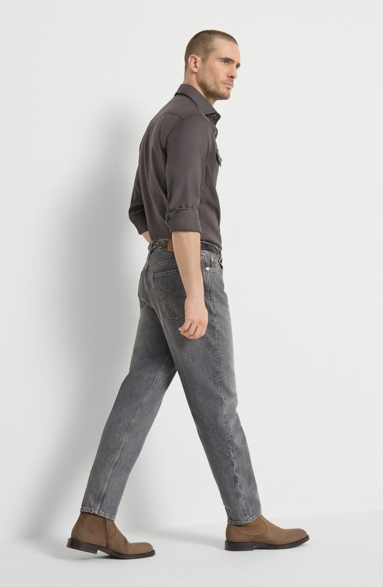 Brunello Cucinelli Greyscale denim trousers, Alternate, color, Medium Grey