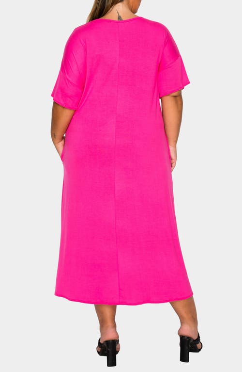 L I V D Olivia Short Sleeve Midi Dress In Pink