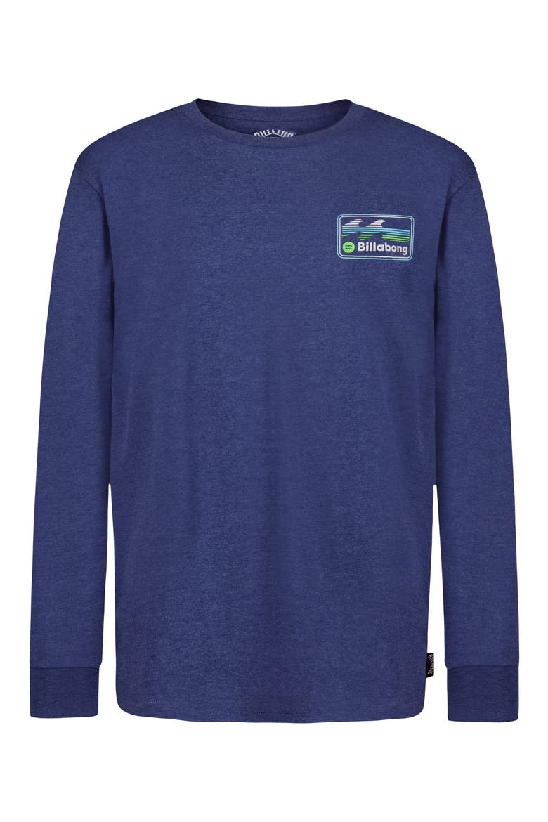 Kids' Runner Graphic Long Sleeve T-Shirt, Main, color, DARK DENIM HEATHER