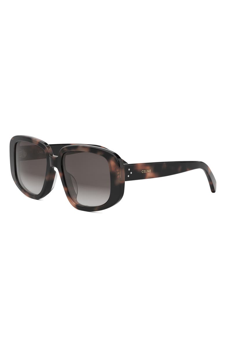 CELINE Bold 3 Dots 55mm Geometric Sunglasses, Alternate, color, Havana / Gradient Roviex