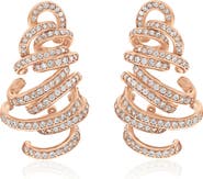 SUZY LEVIAN Cubic Zirconia Spiral Drop Earrings