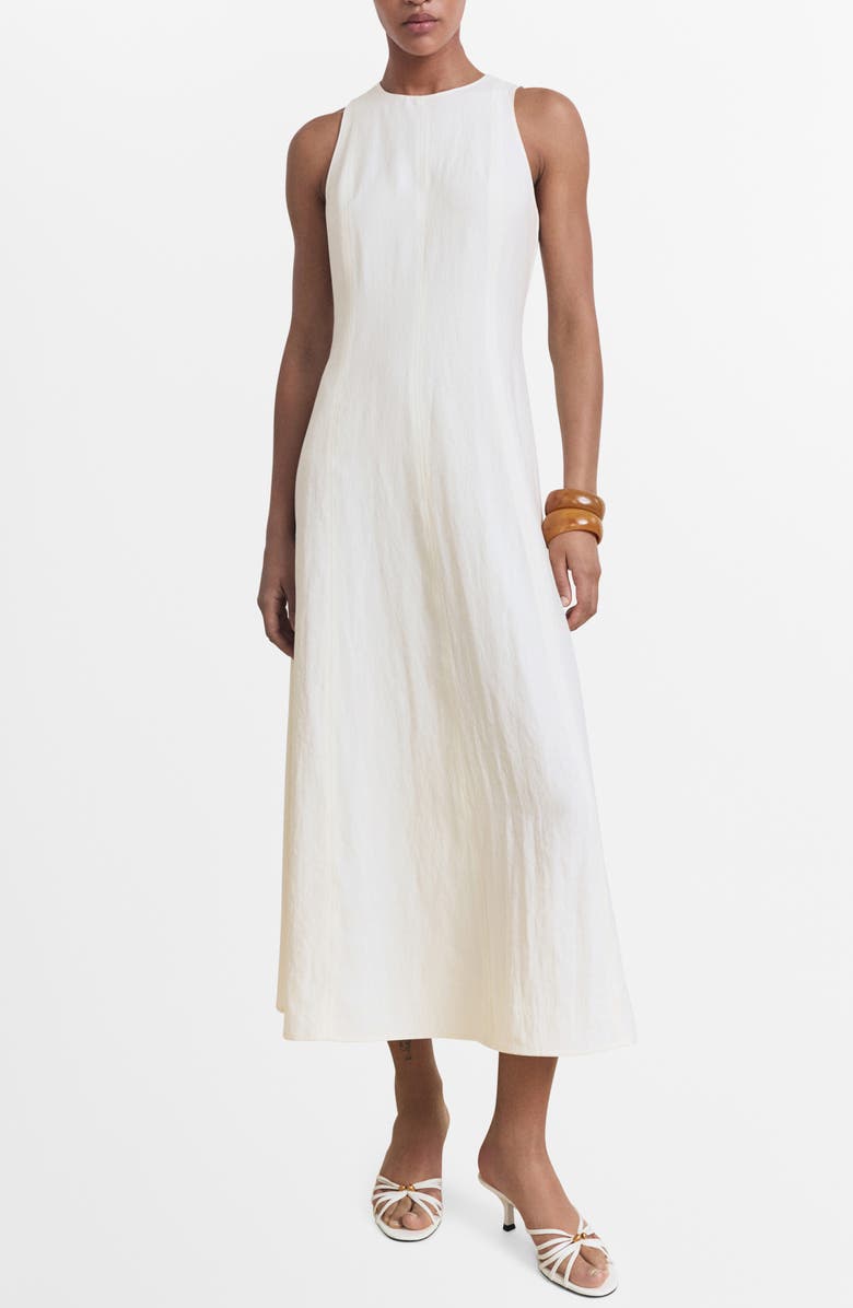 MANGO Pepa Sleeveless Dress, Main, color, Ecru