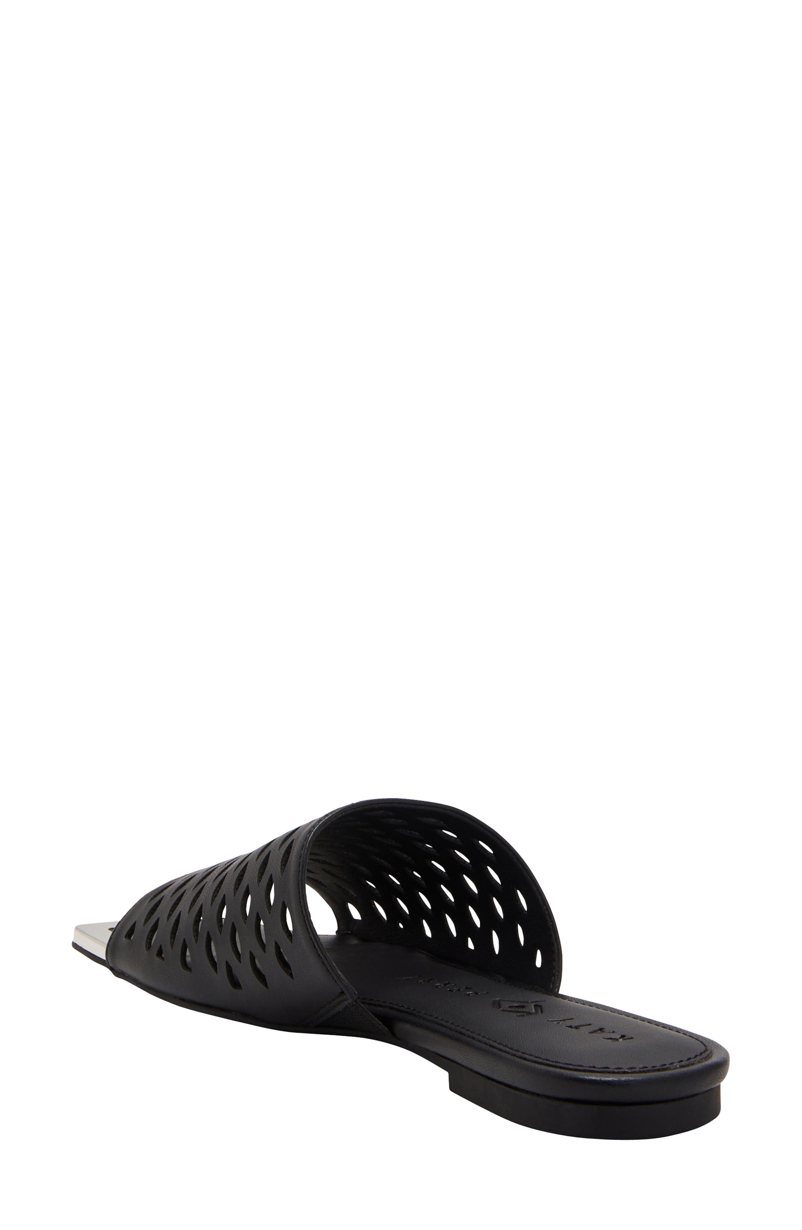 The Caught Up Cutout Slide Sandal, Alternate, color, BLACK