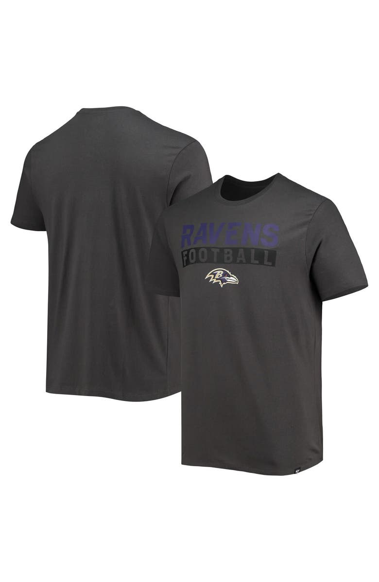 '47 Men's '47 Charcoal Baltimore Ravens Dark Ops Super Rival T-Shirt, Main, color, Charcoal
