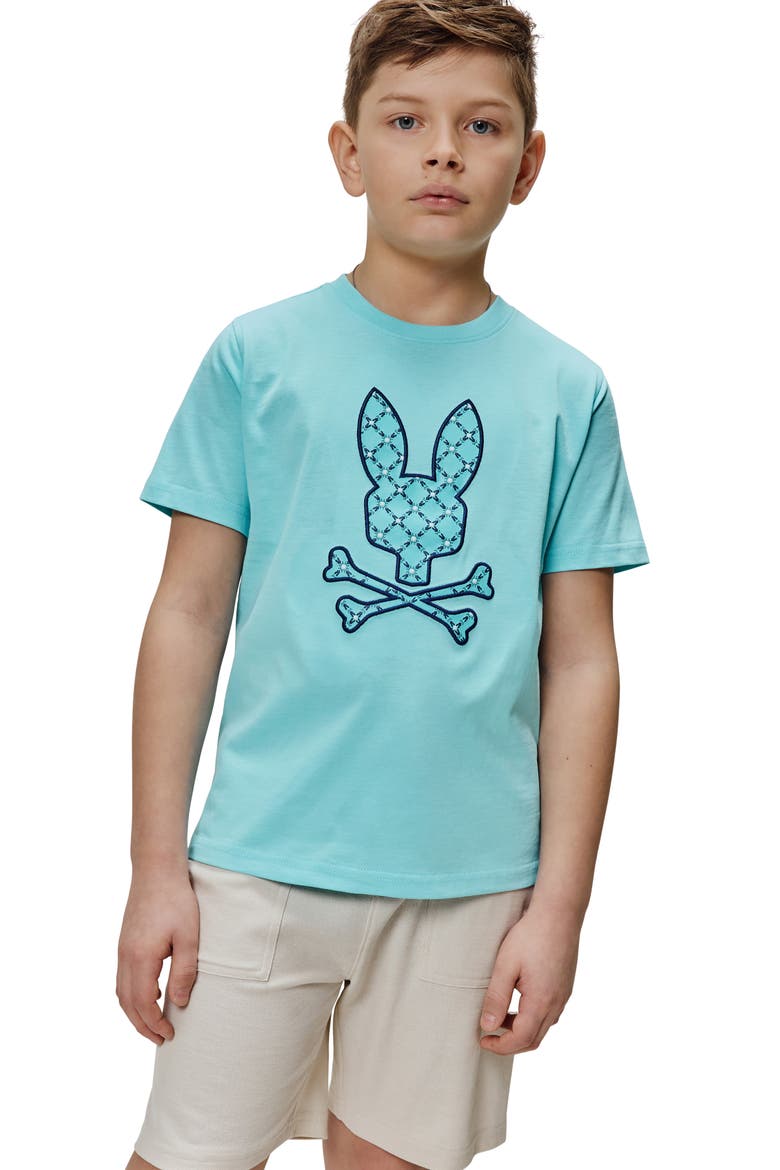 Kids' Aram Embroidered Bunny Graphic T-Shirt, Alternate, color, ANTIGUA SAND