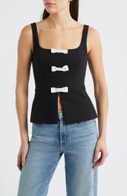 French Connection Azra Bow Sleeveless Peplum Top
