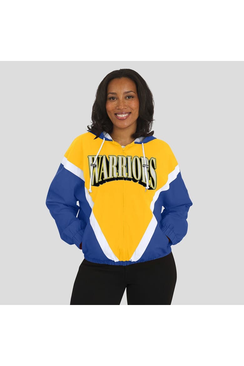 Women's WEAR by Erin Andrews  Gold/Royal Golden State Warriors Color-Block Full-Zip Windbreaker, Alternate, color, Gold