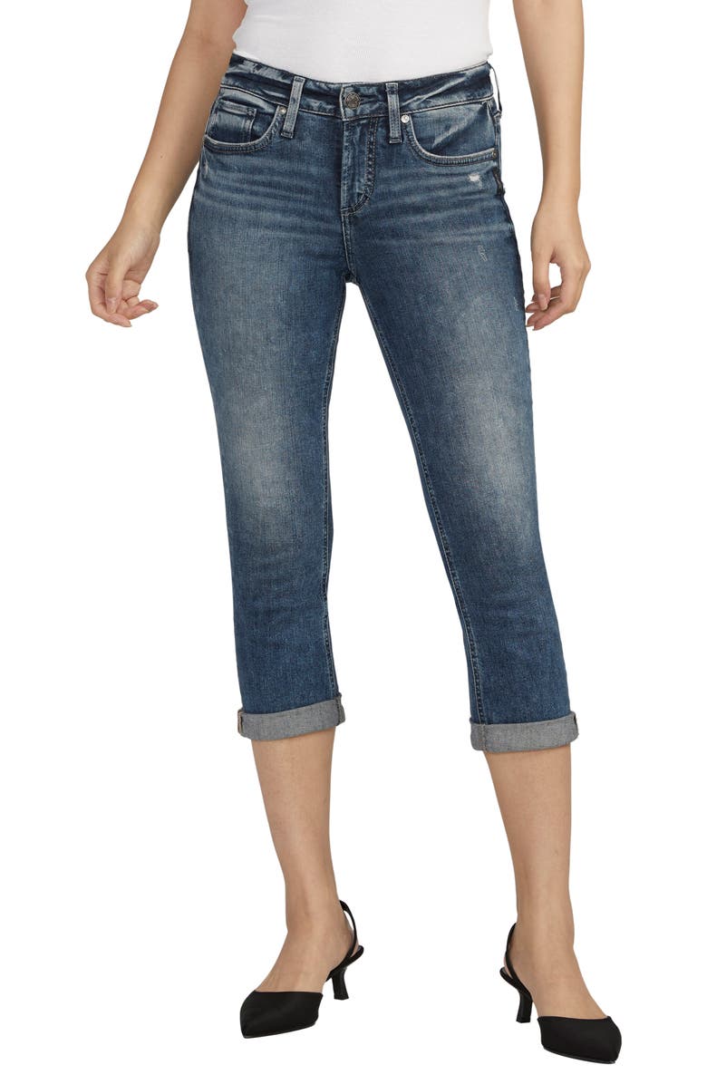 Silver Jeans Co. Suki Capri Jeans, Main, color, Indigo