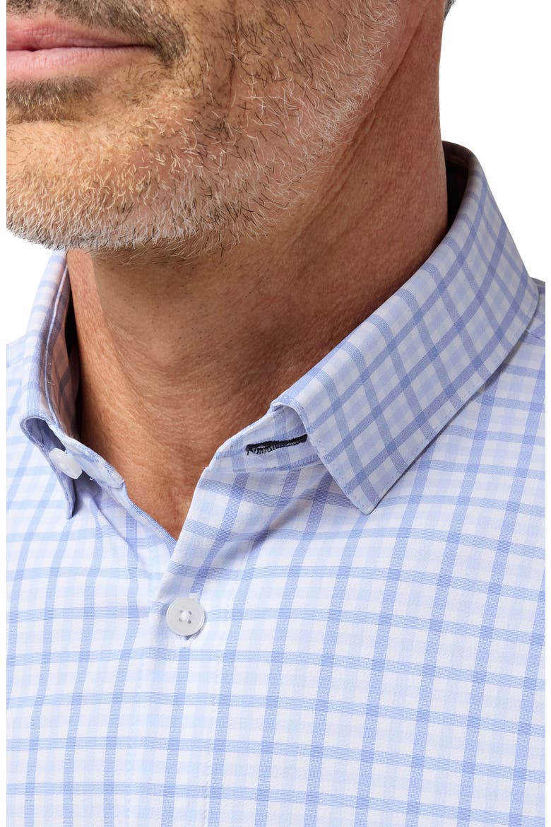 Leeward Trim Fit Button-Up Shirt, Alternate, color, SKYLINE BLUE MILES PLAID