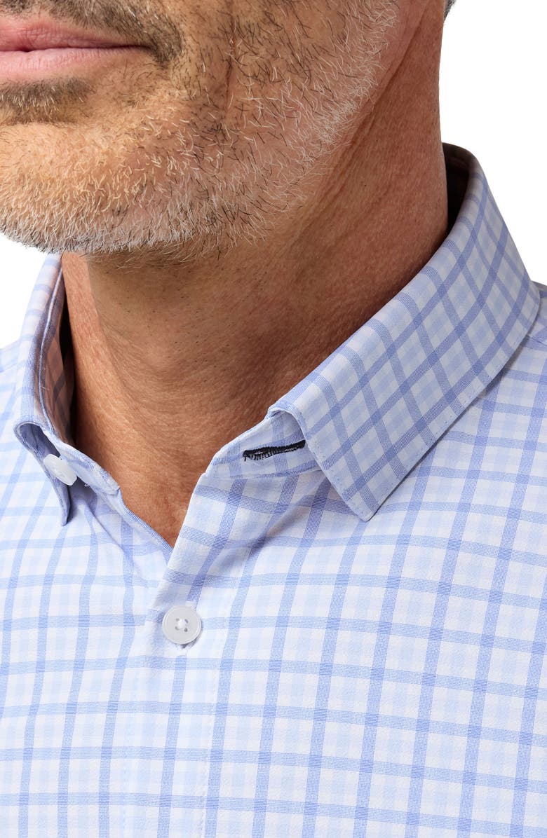Mizzen+Main Leeward Trim Fit Button-Up Shirt, Alternate, color, Skyline Blue Miles Plaid