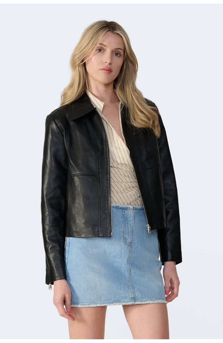 FURNIQ UK LLC Daisy Leather Jacket, Alternate, color, Black