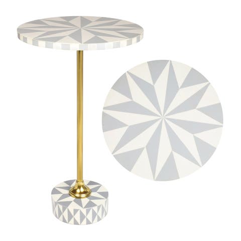 Calix Art Deco Metal/Resin Geometric Star Round Drink Table