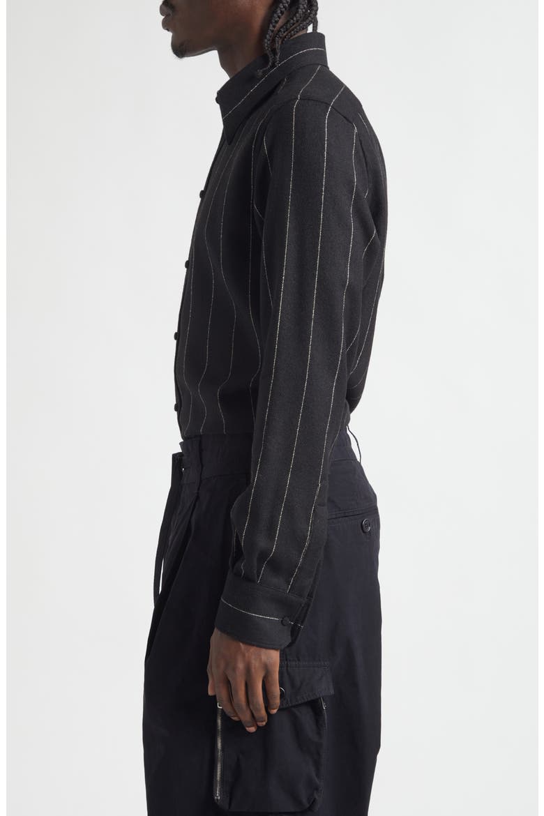 Gold Fit Pinstripe Flannel Shirt, Alternate, color, RIGATO
