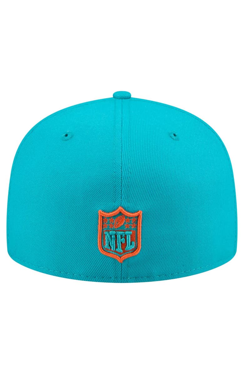 New Era Men's New Era Aqua Miami Dolphins State Stitch 59FIFTY Fitted Hat, Alternate, color, Aqua