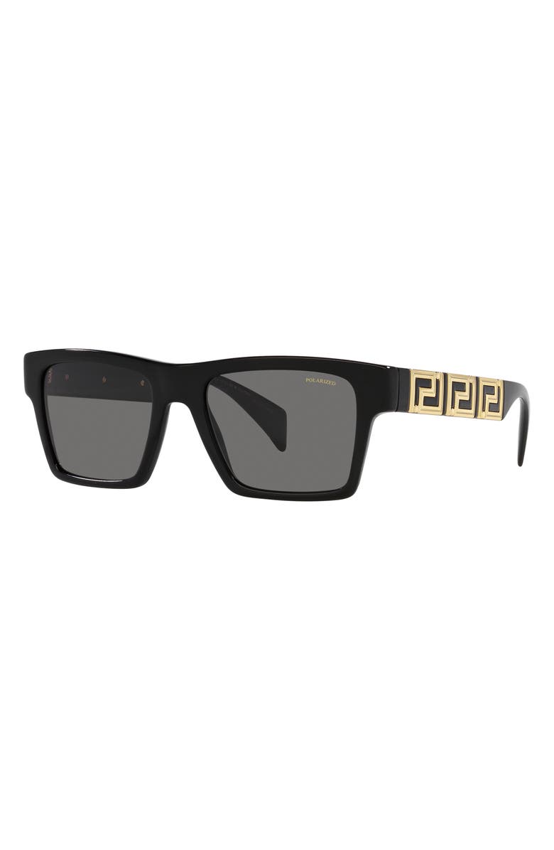 Versace 54mm Polarized Rectangular Sunglasses, Alternate, color, 