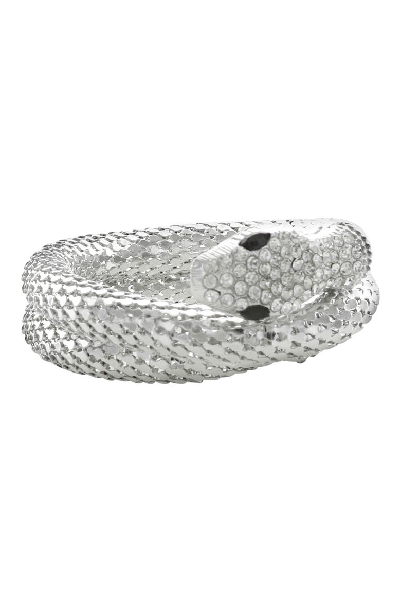 Snake Eyes Coil Bracelet, Alternate, color, SILVER / BLACK / CLEAR