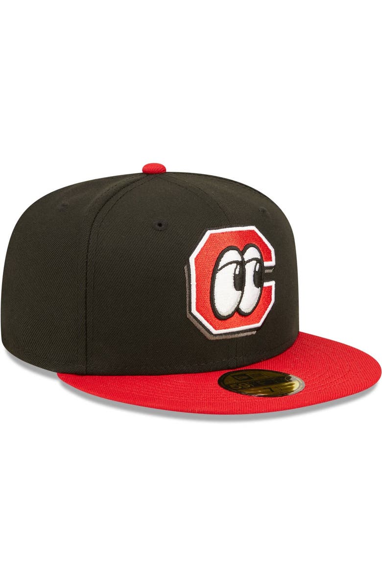 New Era Men's New Era Black Chattanooga Lookouts Authentic Collection Road 59FIFTY Fitted Hat, Alternate, color, 