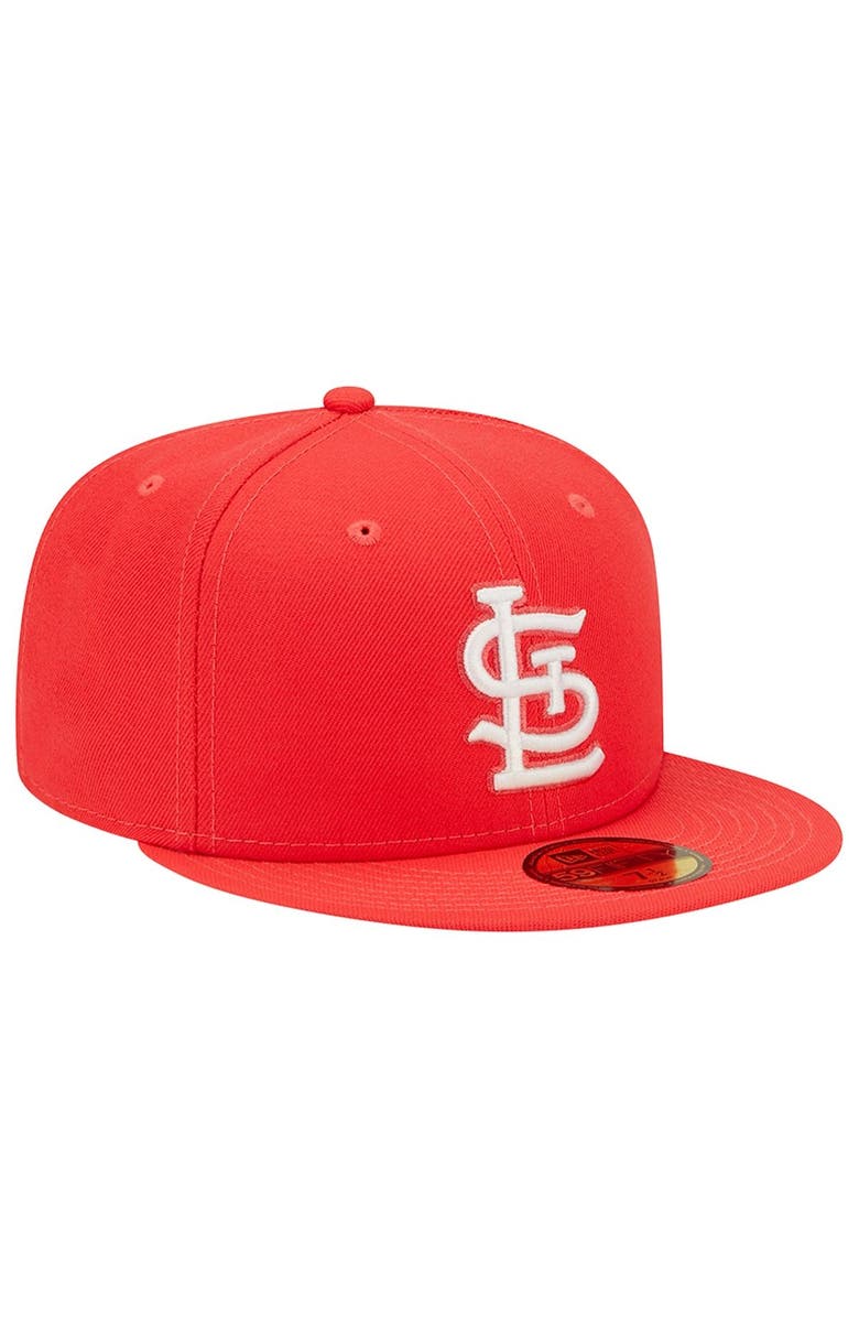 New Era Men's New Era Red St. Louis Cardinals Lava Highlighter Logo 59FIFTY Fitted Hat, Alternate, color, 