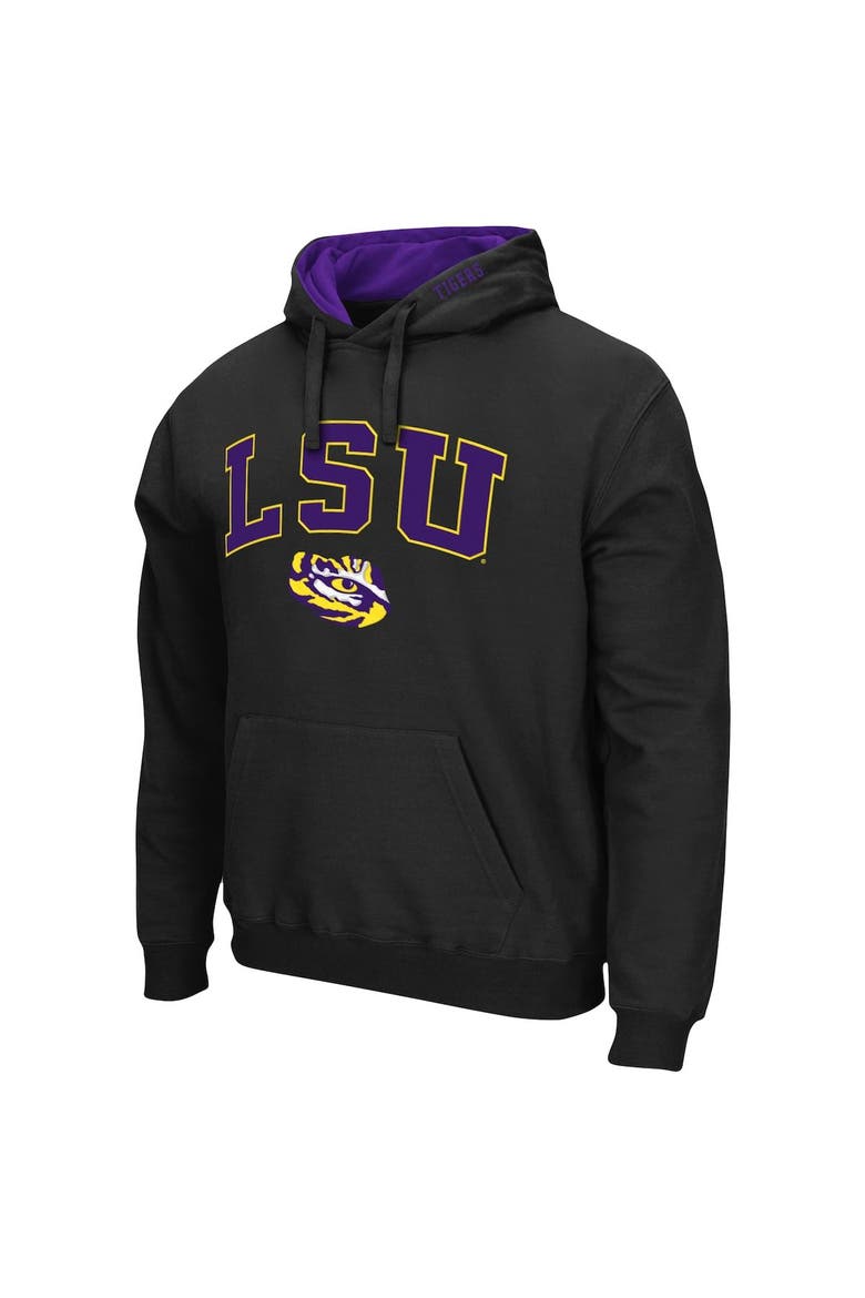 Men's Colosseum Black LSU Tigers Arch & Logo 3.0 Pullover Hoodie, Alternate, color, Black