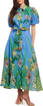 FLYING TOMATO Floral Midi Shirtdress
