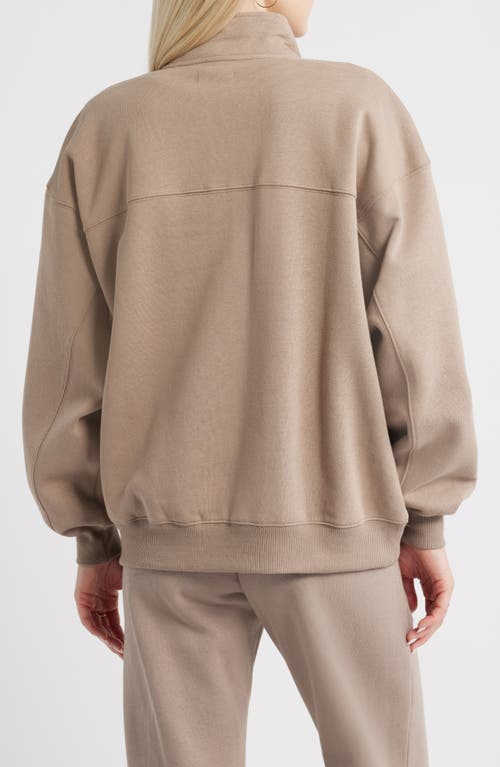 Bp. Relaxed Quarter Zip Pullover In Brown
