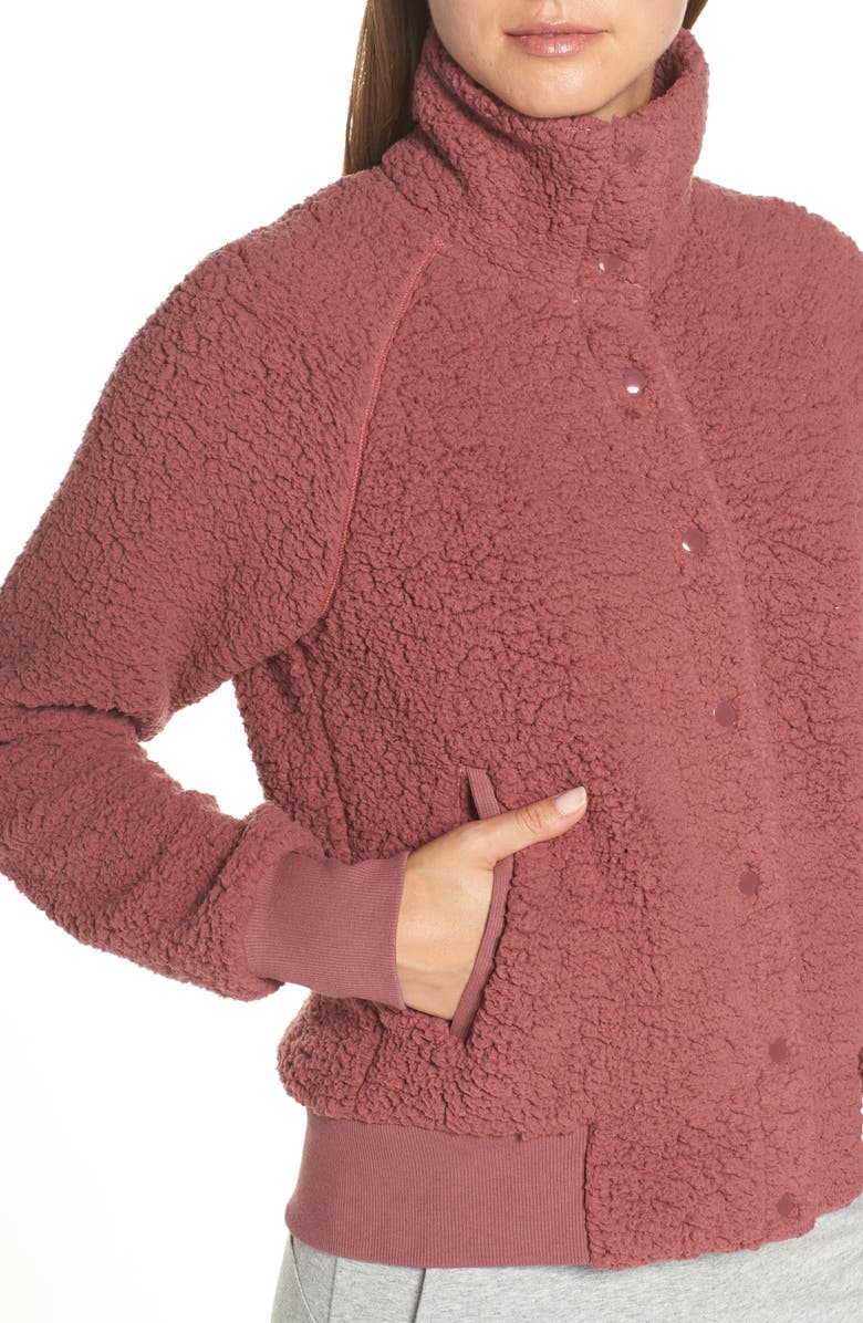 Zella Cozy Up Bomber Jacket, Alternate, color,