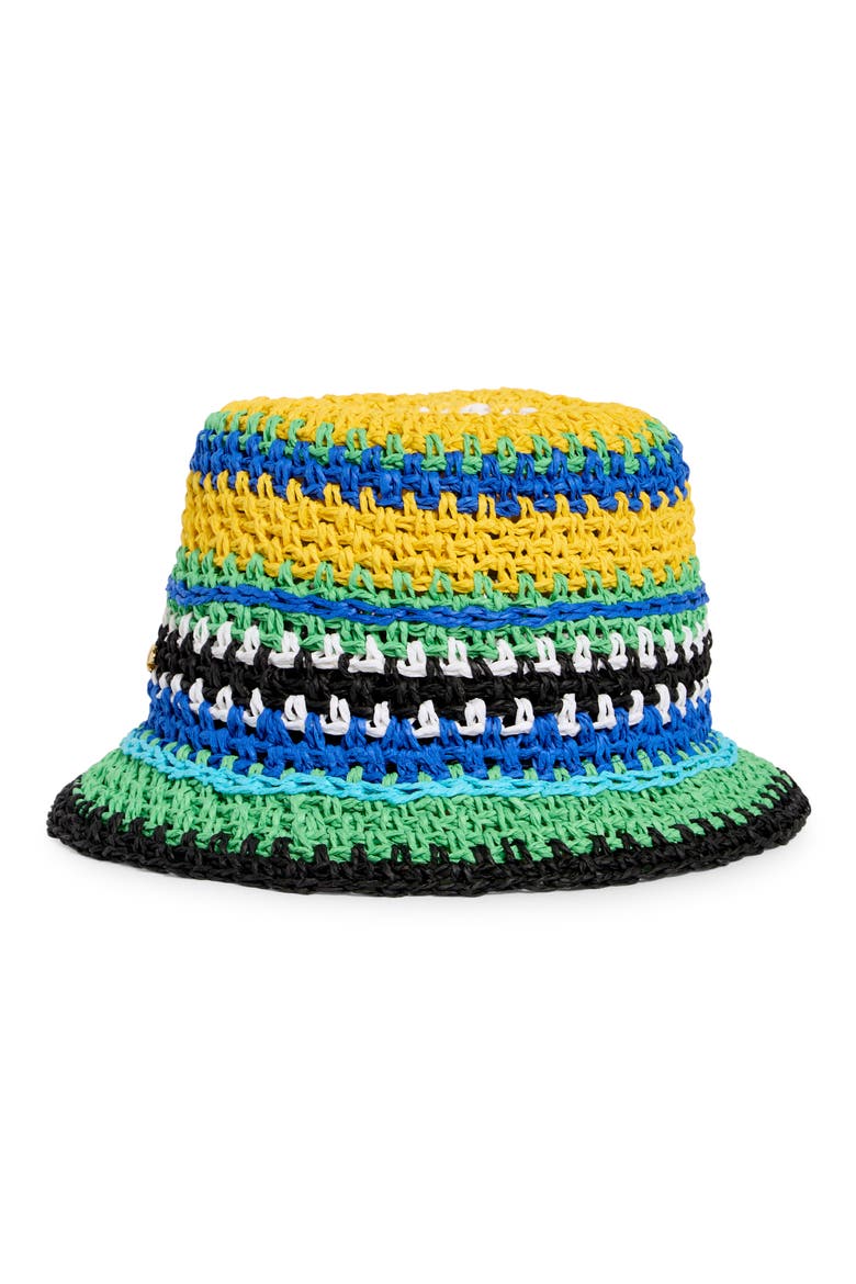 sunny stripe straw cloche, Main, color, CHRYSANTHEMUM