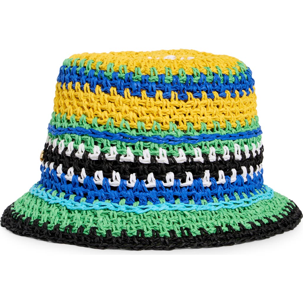 Kate Spade sunny stripe straw cloche in Chrysanthemum at Nordstrom Rack