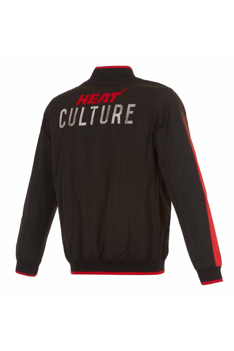 Men's JH Design Black Miami Heat 2023/24 City Edition Full-Zip Bomber Jacket, Alternate, color, Black