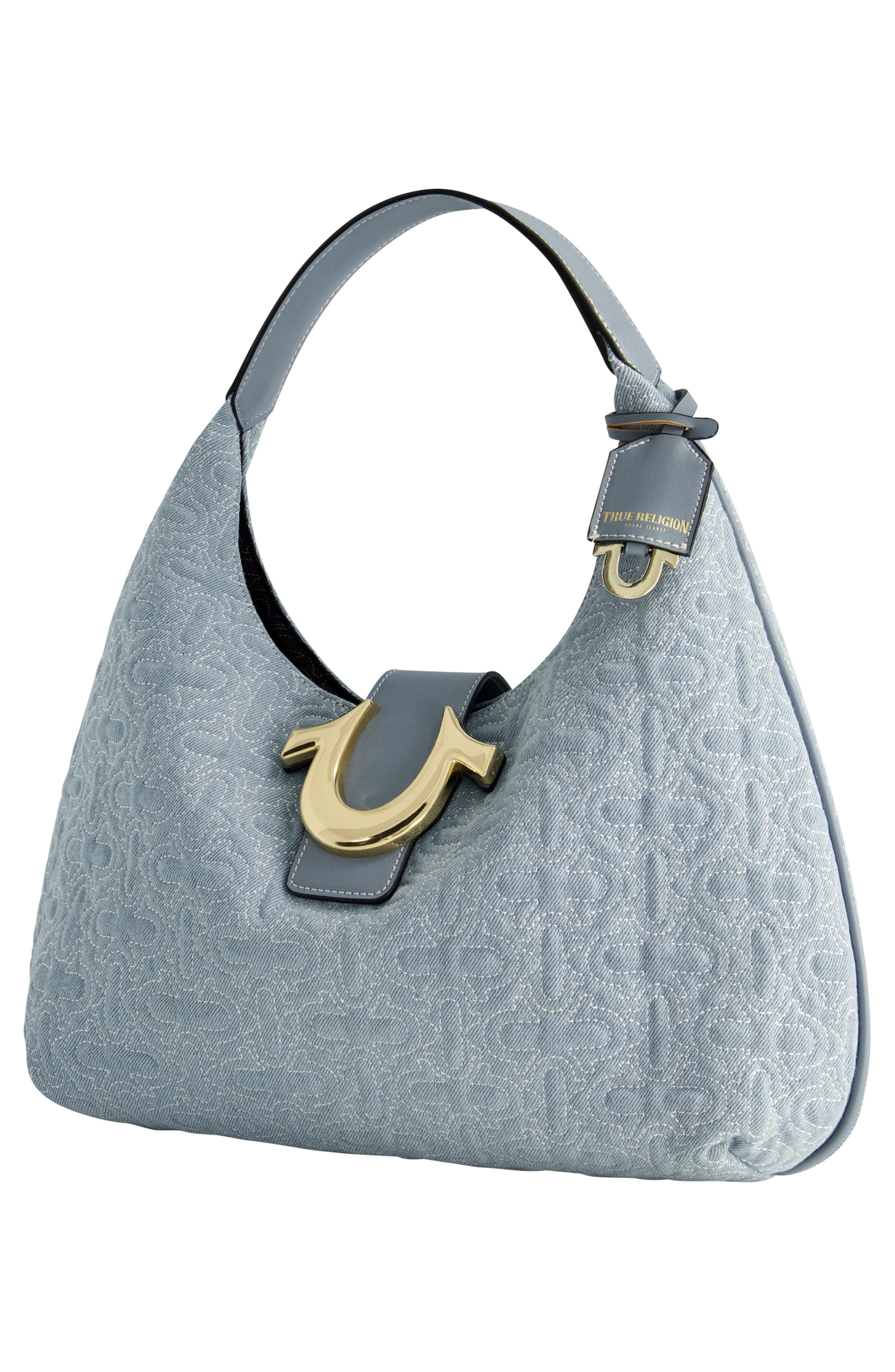 USPA ACCESSORIES Large Quilted Horseshoe Tote Bag, Alternate, color, 