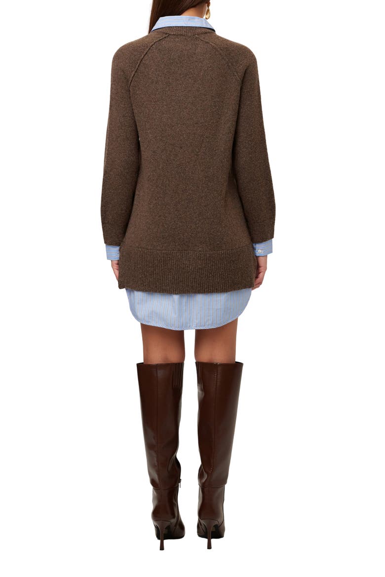 Carrie Mixed Media Minidress, Alternate, color, WOOD